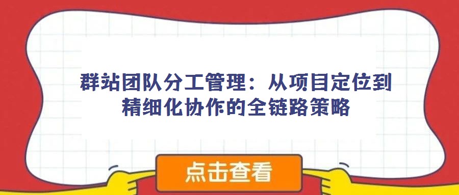 群站團(tuán)隊(duì)分工管理：從項(xiàng)目定位到精細(xì)化協(xié)作的全鏈路策略
